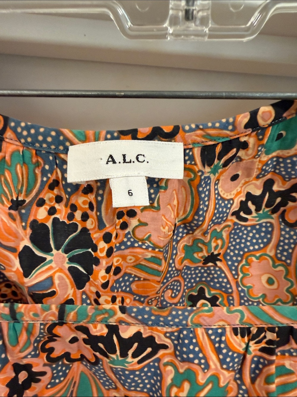 A.L.C. Portia Floral Ruffle-Sleeve Top Size 6 - Picture 2 of 5